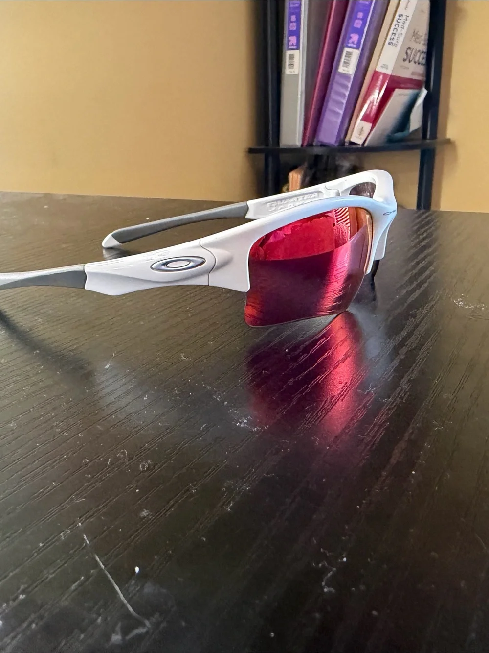 Youth/ Young adult Oakley White Sports Sunglasses with Red Mirrored Lenses